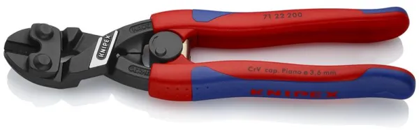 Knipex KNIPEX CoBolt® Kompakt csapszegvágó fekete atramentált, karcsú többkomponensű fogantyúval 200 mm