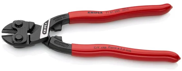 Knipex KNIPEX CoBoltÂ® Kompakt csapszegvágó fekete atramentált, műanyag bevonatú 200 mm