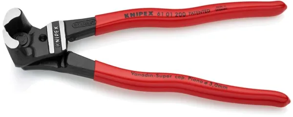 Knipex csapszegvágó nagy áttétellel, fekete atramentált, műanyag bevonatú, 200 mm