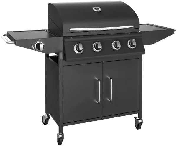 Gázgrill 4 égővel és oldalsó főzőlappal