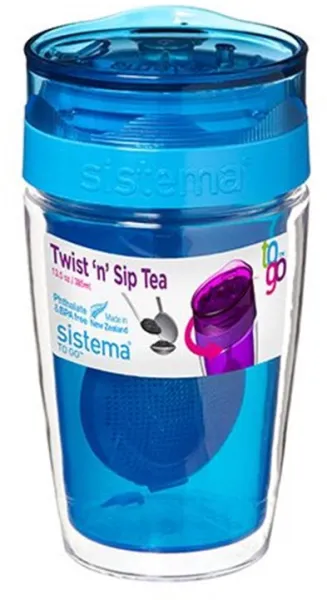 Termo bögre teához 370 ml rózsaszín, kék, lime, dinnye, lila Sistema